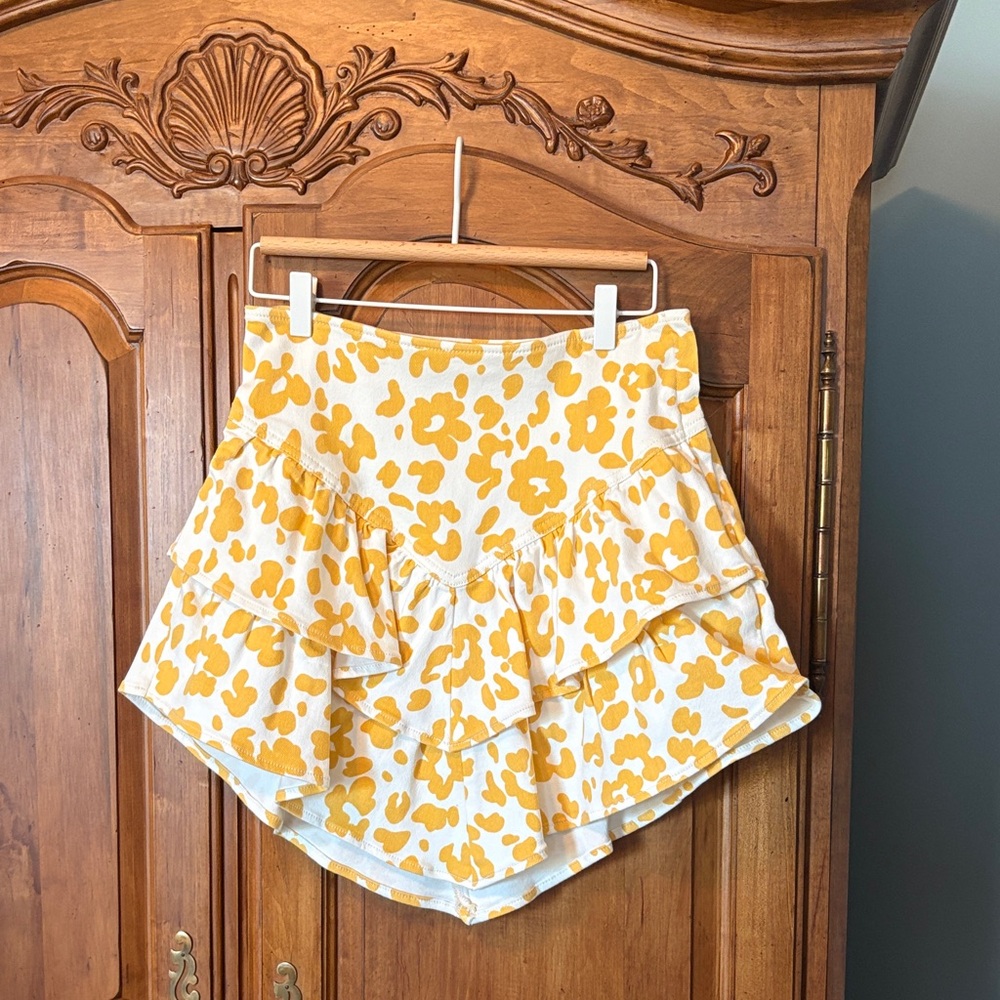 MOTHER Yellow Floral Mini Skirt Size 31
